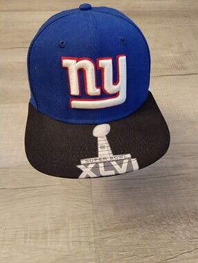 New Era Kids Royal Blue and Black NY Giants Snapback Cap with Super Bowl Logo